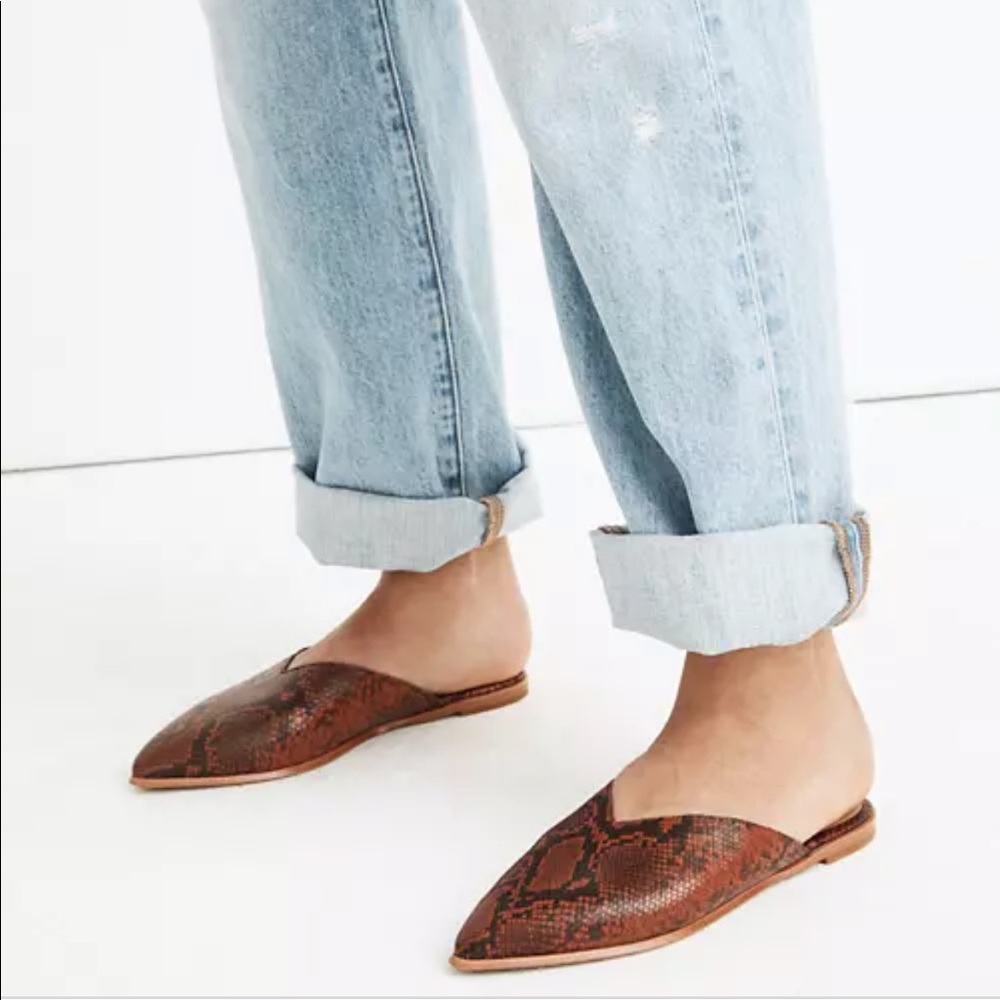 Madewell The Emilia Mule in Snake Embossed Leather